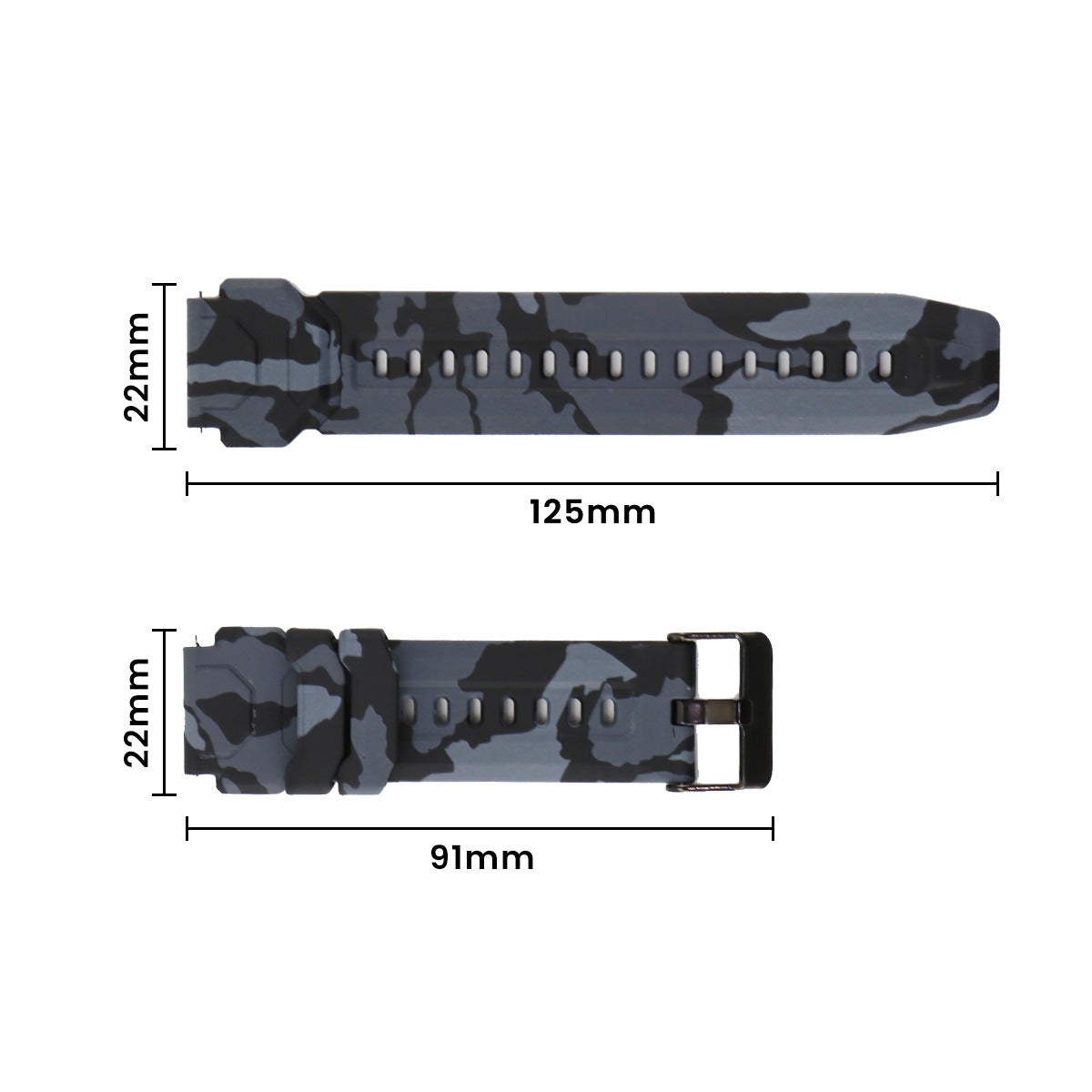 Bracelet camouflage en silicone - Noir